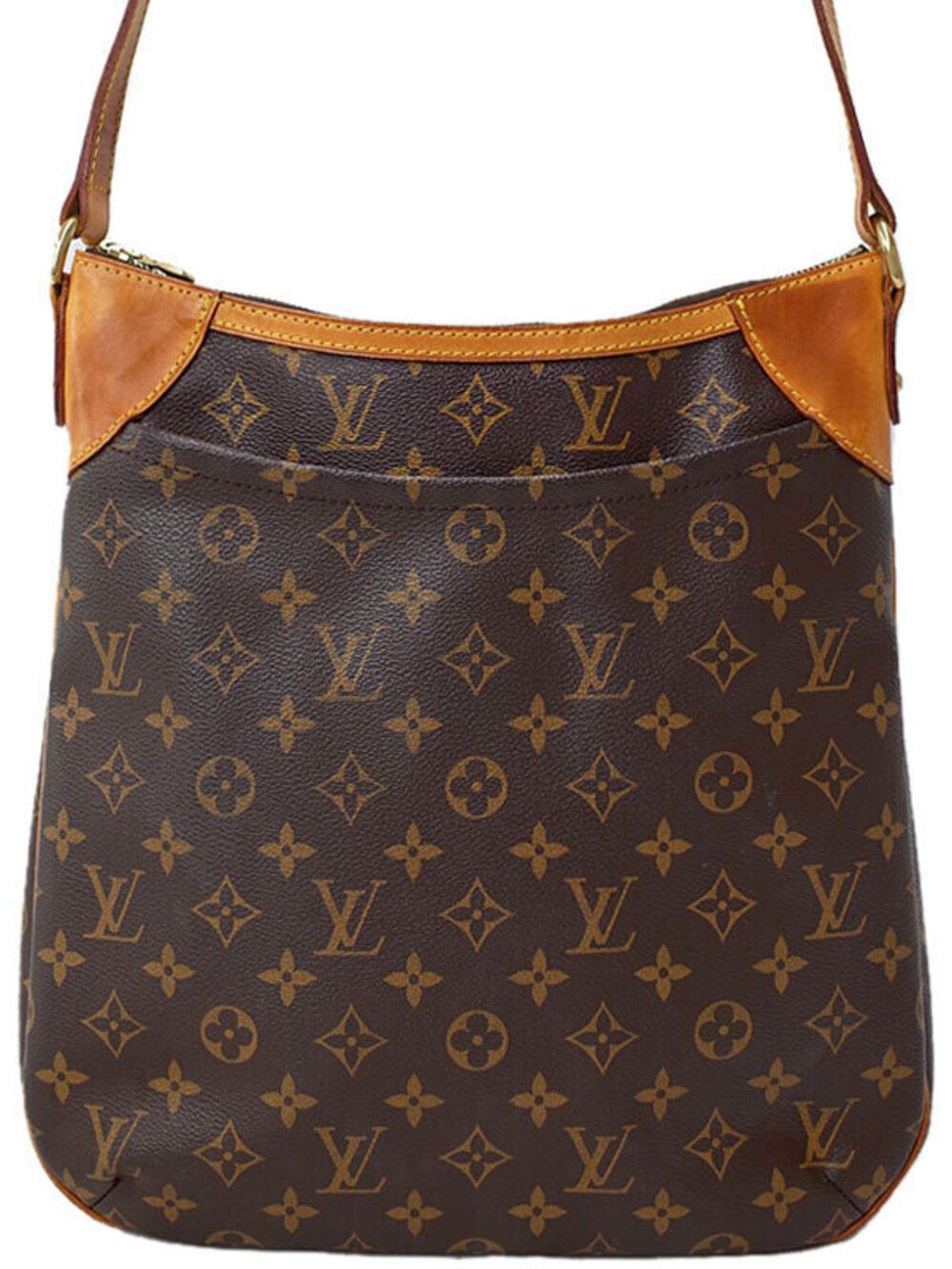 Louis Vuitton Monogram Odeon Shoulder Bag Canvas Leather Brown